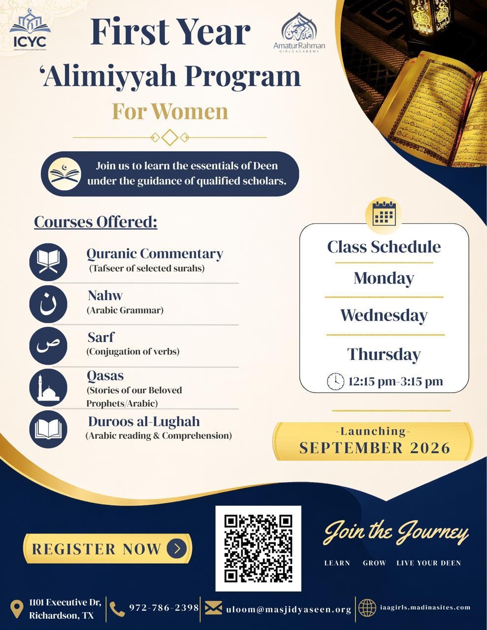 First Year Alimiyyah Program flyer